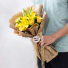 Buy Fathers Day Yellow Rose And Lilly Bouquet