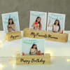 Favourite Human Personalized Wooden Photo Stand (Set of 3) Online