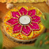 Gift Festive String Art Floral Tealight Holder