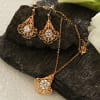 Fine Jali Work Gold Plated Necklace Set with CZ stones Online