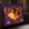 Fireworks And Diyas Personalized LED Satin Cushion Online