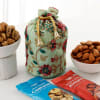 Gift Flavoured Dry Fruits And Chocolates In Metal Basket