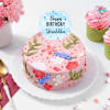 Gift Floral Blush Personalized Birthday Cake