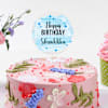 Floral Blush Personalized Birthday Cake Online