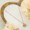 Gift Floral Charm Rotating CZ Pendant - Rose Gold