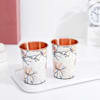 Buy Floral Copper Bottle And Glass Set