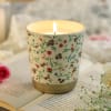 Buy Floral Decal Ceramic Votive With Lavender Vanilla Aroma Candle