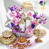 Buy Floral Delight And Treats Metal Basket New Year Hamper