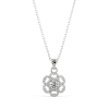 Gift Floral Diamond Silver Pendant Necklace