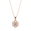 Floral Diamond Silver Pendant Necklace Online