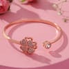Buy Floral Heart Rose Gold Adjustable Cuff Bracelet