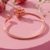 Shop Floral Heart Rose Gold Adjustable Cuff Bracelet