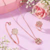Floral Heart Rose Gold Gift Set Online