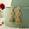 Floral Kundan Jhumka Earrings Online