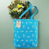 Floral Print Canvas Tote Bag - Blue Online