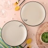 Floral Print Ceramic White Plates- Set of 2 Online