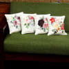 Gift Floral Print Set of 4 Canvas Cushions