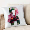 Floral Printed Personalized Initial Cushion Online