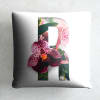 Gift Floral Printed Personalized Initial Cushion