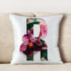 Buy Floral Printed Personalized Initial Cushion
