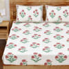 Buy Floral Shrub Print Cotton Double Bedsheet