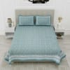 Buy Floral Vine Print Cotton Bedsheet Set With Pillow Covers - Blue