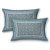 Shop Floral Vine Print Cotton Bedsheet Set With Pillow Covers - Blue