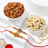 Flower And Ganesha Rakhi With Dry Fruits Online