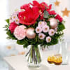 Flower Bouquet Weihnachtszauber with vase and 2 Ferrero Rocher Online