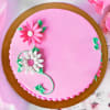 Gift Flower Decorated Pink Chocolate Cake (Half Kg)