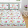 Buy Flower Garden Print Cotton Satin Double Bedsheet