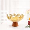 Buy Flower Shaped Ceramic Bowl With Wooden Stand