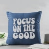 Gift Focus On The Good Velvet Cushion - Navy