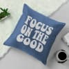Focus On The Good Velvet Cushion - Navy Online