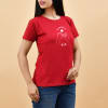 Gift Forever Promise Personalized Cotton T-Shirt for Women - Red