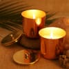 Gift Fragrant Candles In Reusable Copper Finish Containers (Set of 2)