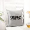Freedom Over Fear Personalized Cushion - Grey Online