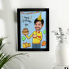 Fun Personalized Caricature in Birthday Photo Frame Style for Men Online