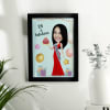 Fun Personalized Caricature in Birthday Photo Frame Style for Women Online
