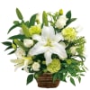 Funeral arrangement in white and green Online