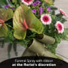 Funeral bunch mixed cut flowers with ribbon Online