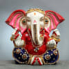 Ganesha Idol Decorated with Kundan and Meena Online