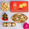 Gift Ganesha Idol with Pooja Thali & Gourmet Hamper