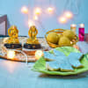 Ganesha & Laxmi Idols with Sweets and Candles Online