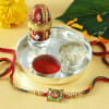 Ganesha Rakhi & Silver Plated Pooja Thali Online