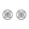 Buy Geometric Diamond Jacket Silver Earrings