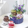 Gift Gift Hamper with Flowers and Cake Jars
