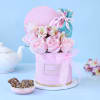 Gift Gift Hamper with Pink Roses and Almond Treats