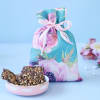Buy Gift Hamper with Pink Roses and Almond Treats