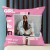 Girl You Can Do It Personalized Satin Cushion Online